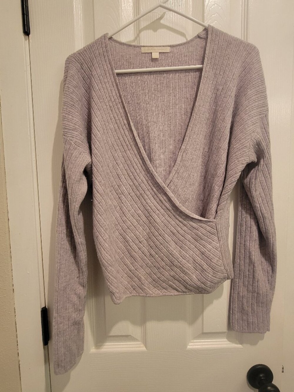Jonathan Simkhai Cashmere faux-wrap plunge sweater